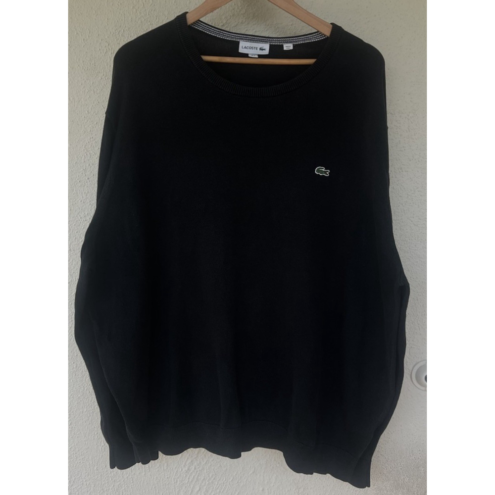 Lacoste Sweater Shirt Men’s 3XL Black Crocodile Logo Preppy Pullover Knit Cotton